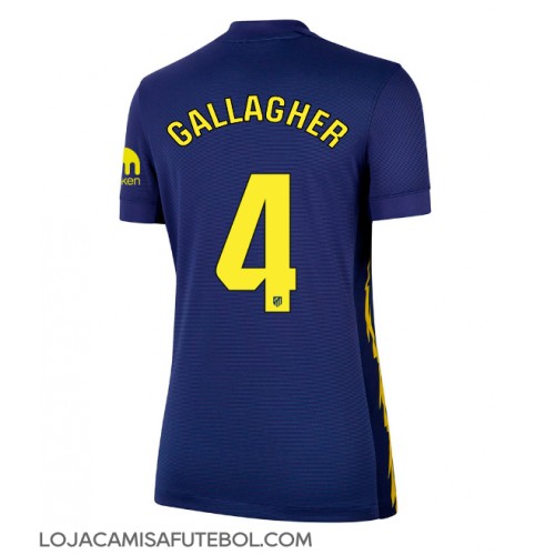 Camisa de Futebol Atletico Madrid Conor Gallagher #4 Equipamento Secundário Mulheres 2025-26 Manga Curta